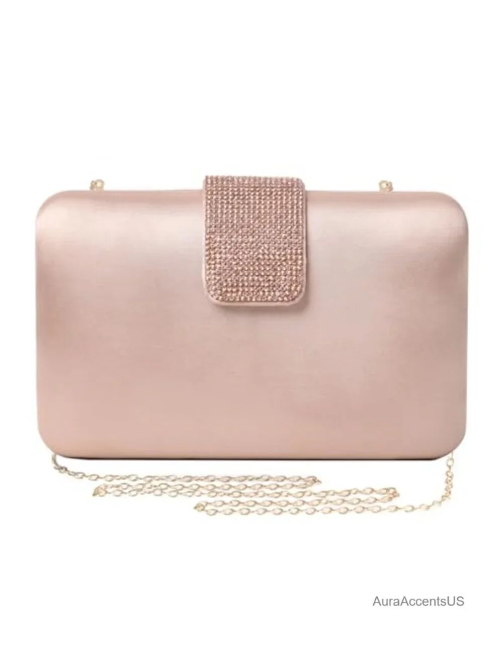 Satin Rhinestones Evening Clutch Purse Prom Party Bridal Crossbody